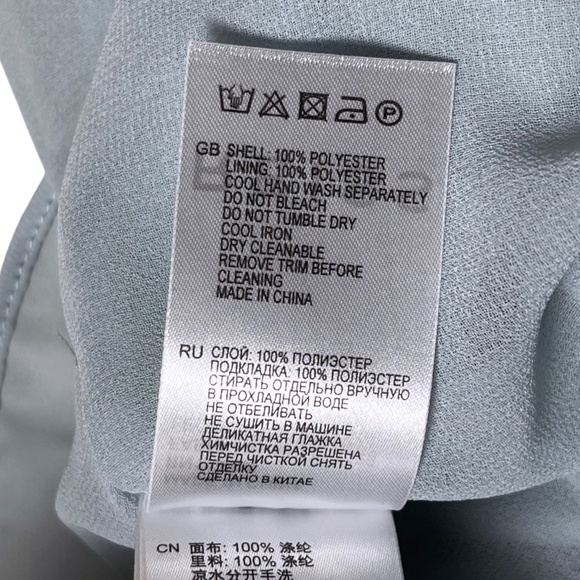 Reiss Leondas Pleated Gold-tone Chain Halter Blouse Light Pale Blue Size 0, UK 4 - Picture 8 of 9